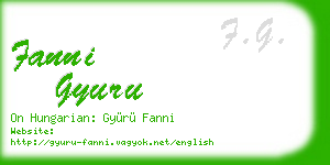 fanni gyuru business card